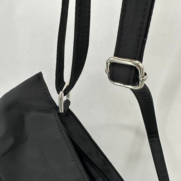 Unbranded Goth Punk Crossbody Purse Black Nylon Skull Purple Bow Monster Emo - Picture 7 of 8